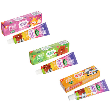 Зубная паста детская ЛЕСНОЙ БАЛЬЗАМ Забота природы, 3 дизайна, 50мл