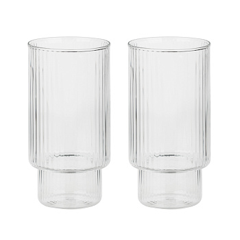 MILLIMI Набор стаканов Астра 400 мл, 2 шт, стекло, рифленый