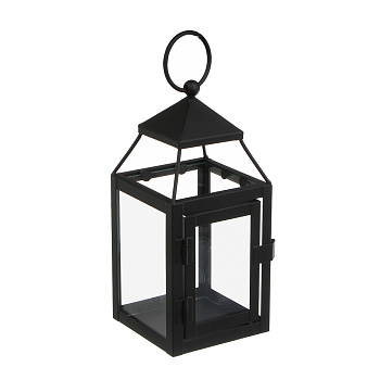 Подсвечник в виде фонарика, 8x8x18 см, металл, стекло