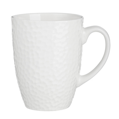 Кружка 350мл, фарфор, "Рельеф", белая