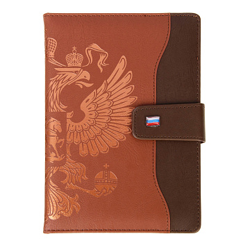 Ежедневник недатир. "СИМВОЛ" А5, 320 стр., тв.обл.с поролоном, иск.кожа, магн.застежка, коричневый