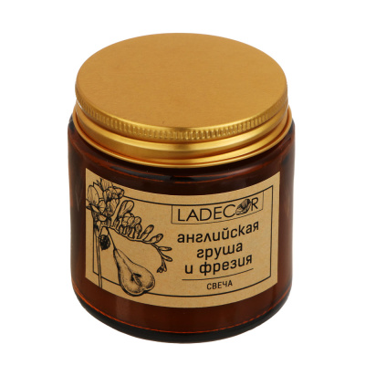 Свеча в банке ароматическая тм LADECOR 6x6,5 см, 80 г, парафин, 3 вида