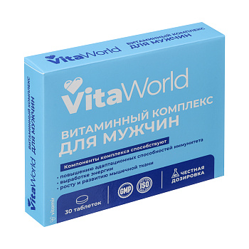 БАД Витаминный комплекс мужской A-Zn Витамир Vitaworld, 30табл