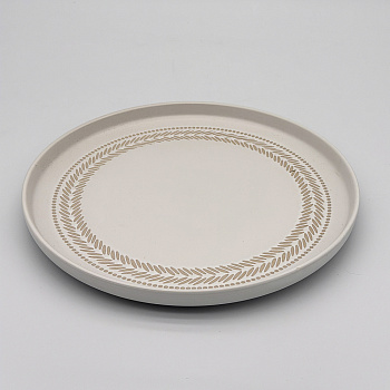 Тарелка подстановочная 26,6см, тм MILLIMI, Треция белый, керамика