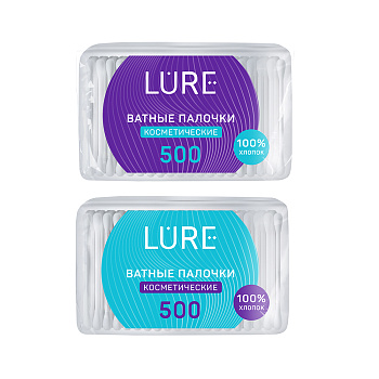 Ватные палочки LURE, пакет, 500шт