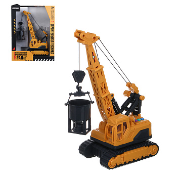 ИГРОЛЕНД Инерционный строительный кран, свет, звук, 3хAG13, ABS, 35х17х25 см