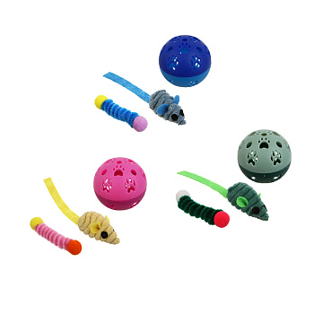 Набор игрушек для кошек тм VETTA (мышь, пружинка, шарик), 3шт