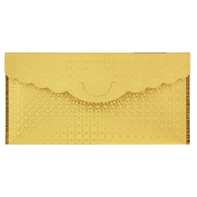 Конверт для денег золотой 9x18см, пластик, арт 2, 4 дизайна, дизайн ГЦ