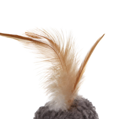 Набор игрушек для кошек тм VETTA, плюшевые шары с пером, п/э, 4,5см, 2 шт