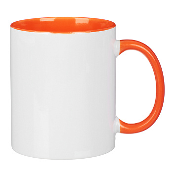 Кружка для сублимации 330мл, цвет оранжевый, керамика