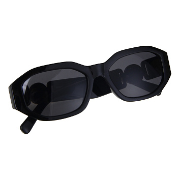 РЫЖИЙ Очки солнцезащитные, пластик, металл, 142x37мм, черные