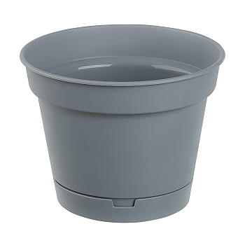 Горшок для цветов Mint d150мм, 1,2л с поддоном, серый