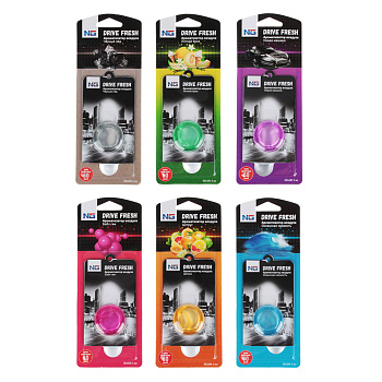 NEW GALAXY Ароматизатор воздуха мембрана Drive Fresh,3 мл,бабл гам,океан,цитрус,нов.машина,бриз,лед