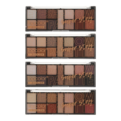 Тени для век матовые и сияющие 13 цветов тм Topcolor, 15,6 гр, TC3066
