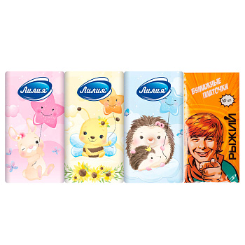 BY Рыжий/Лилия Платочки бумажные, 2 слоя, 10шт