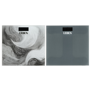 LEBEN Весы напольные электронные "Grey", ЖК-дисплей, макс. нагр.до 180кг