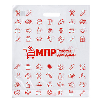 Пакет п/эт МПР 41х49//3, с вырубной ручкой, укрепление "рейтер"