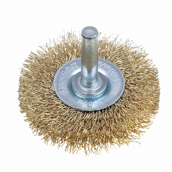 ЕРМАК PROFI Щетка дисковая для дрели, витая латунированная стальная проволока 0,3мм, 50мм