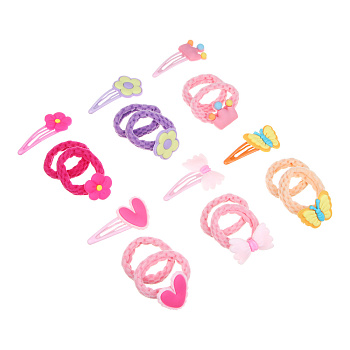 ЮНИLOOK Набор детских резинок для волос 2 шт и заколка 1 шт, d4см, 5см, металл, ПЭ, ТПР, 6 дизайнов