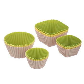 VETTA Набор силиконовых форм, 12шт, (7см; 5см), силикон, 3 цвета