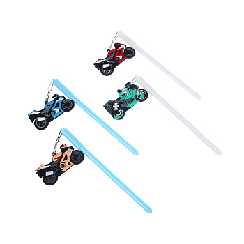 Ручка гелевая черная 0,5мм, с фигуркой "Мото", 4 вида