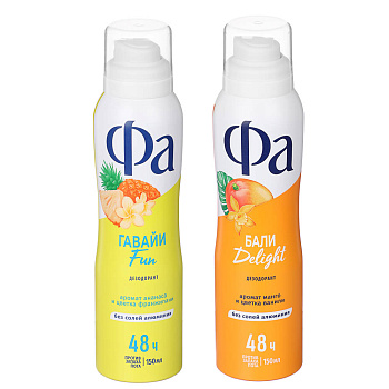 Дезодорант аэрозоль женский ФА Бали Delight /Гавайи Fun,150мл