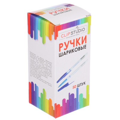 Ручка шариковая ClipStudio синяя, наконечник 0,7 мм, белый корпус