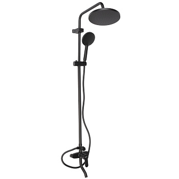 СоюзКран Душевая система со смесителем (картридж 35мм), тропич. и ручная лейка 1 режим, черный