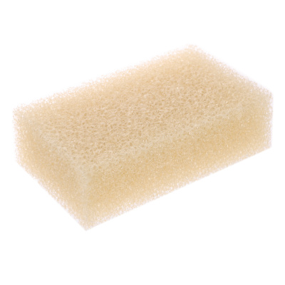 Губка для тела массажная, 16x10x5см, поролон крупнопористый (массажный), цвет бежевый