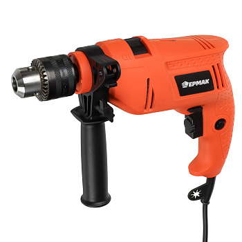 ЕРМАК Дрель ударная электр ДУ-650, 500Вт, 13мм, 0- 2900 об/мин, рег. скорости, реверс.