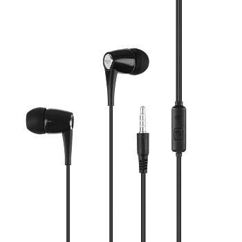 Наушники проводные внутриканальные FORZA, гарнитура, карт.коробка