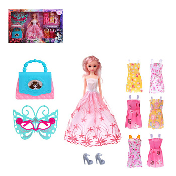 ИГРОЛЕНД Кукла с гардеробом и акс., 52,5х6,3х32,5 см