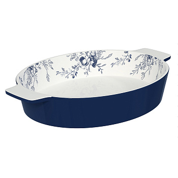 Форма для запекания и сервировки овальная 31х20,5х5см тм MILLIMI цветы, керамика