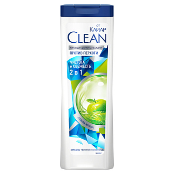 Шампунь и бальзам-ополаскиватель Сlean от Клиар, Чистота и свежесть, 365мл