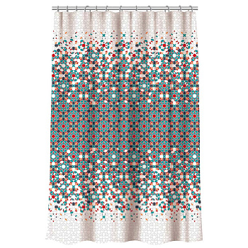 VETTA Шторка для ванной, с утяжелителем, полиэстер, 90 г/м2, 180x180см, "Франко", 4 дизайна