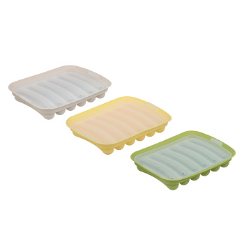 VETTA Форма для выпечки с крышкой 17х13см для сосисок, колбасок, кебабов, силикон, 3 цвета