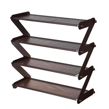 Этажерка для обуви "Зигзаг", 4 яруса, тм VETTA, 48x19x46см, металл, пластик, 1 цвет