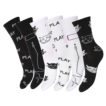 GALANTE Носки универсальные, р.25-27, 85% хлопок, 10% полиэстер, 5% спандекс, разноцветные, НВ22-24