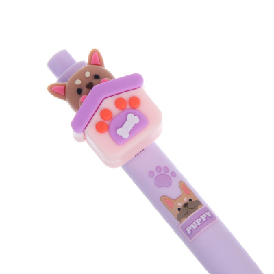 Авторучка гелевая черная 0,5мм, "Собачья конура" интерактивная, 3 дизайна, шоу-бокс