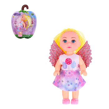 ИГРОЛЕНД Кукла с крылышками и цветн.волосами, 11 см, ABS, PVC, полиэстер, 13,5х4,5х18 см, 6 дизайнов