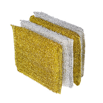 VETTA Губка кухонная в упаковке 4шт золот-серебр, 8х12см