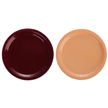 Тарелка бордовая, персиковая в асс 23см 6шт