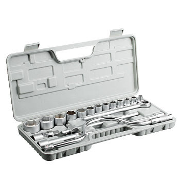 ЕРМАК Набор головок, 19 предм., 10-32мм, с карданным шарниром 1/2"