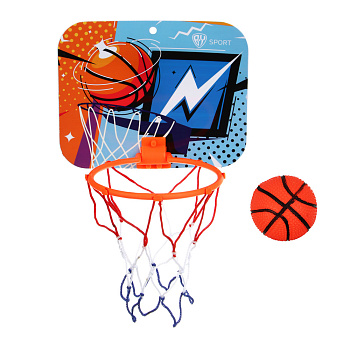 Баскетбольная корзина с мячом, тм BY SPORT, 23х18см, ПВХ