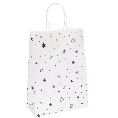 Пакет подарочный с кручеными ручками L 24x10,5x32 см, "Звездочки"