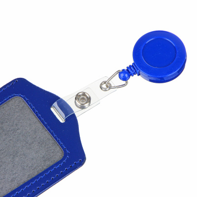 Чехол для карты, бейджа, пропуска, 11х7см, ПУ, три цвета, рулетка со шнурком 60см, пакет с подвесом