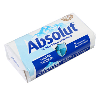 Мыло твердое ABSOLUT антибактериальное, к/у, 90г