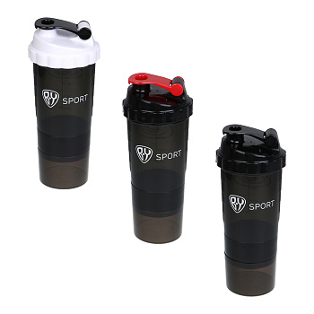 Спортивный шейкер 3 в 1, тм BY SPORT, 500мл, 25x9см, полипропилен