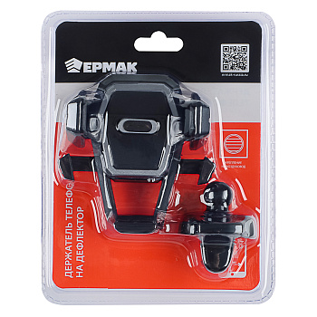 ЕРМАК Держатель телефона на дефлектор, тип: раздвижной, с кнопкой, пластик