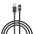 Кабель для зарядки USB(A)-iP BY ZINC, 12Вт, 1 м, 2.4A, нейлон, цинк. кон.,чёрный